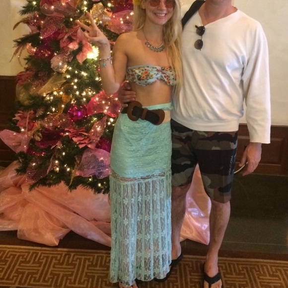 🦋✨ bright blue vacation maxi skirt long lace - Picture 6 of 11